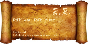 Révay Rémusz névjegykártya